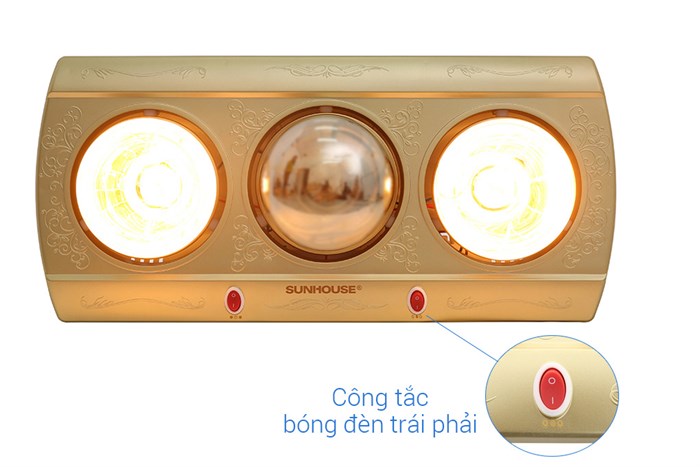 Đèn sưởi nhà tắm Sunhouse SHD3813 825W Màu Vàng