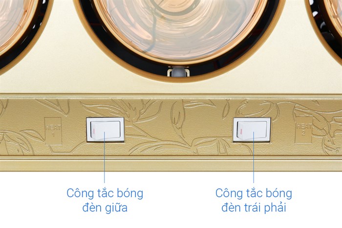 Đèn sưởi nhà tắm Kangaroo KG3BH01 825W Màu Vàng đồng
