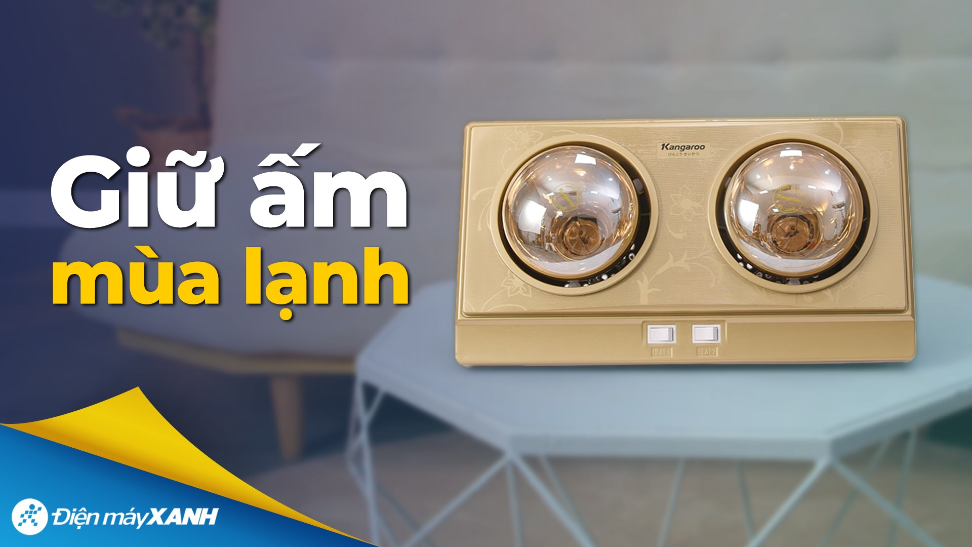 Đèn sưởi 2 bóng Kangaroo KGWH2G