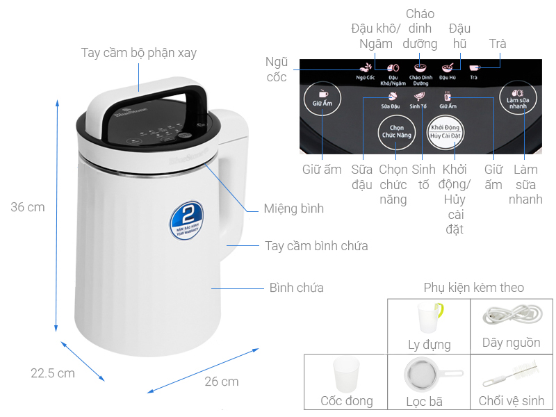 Máy làm sữa đậu nành BlueStone SMB-7329