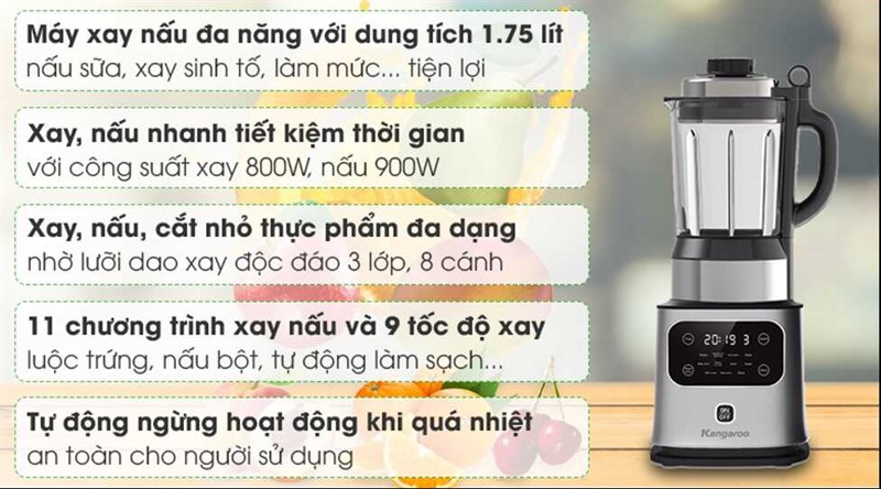 Máy làm sữa hạt đa năng Kangaroo KG175HB1