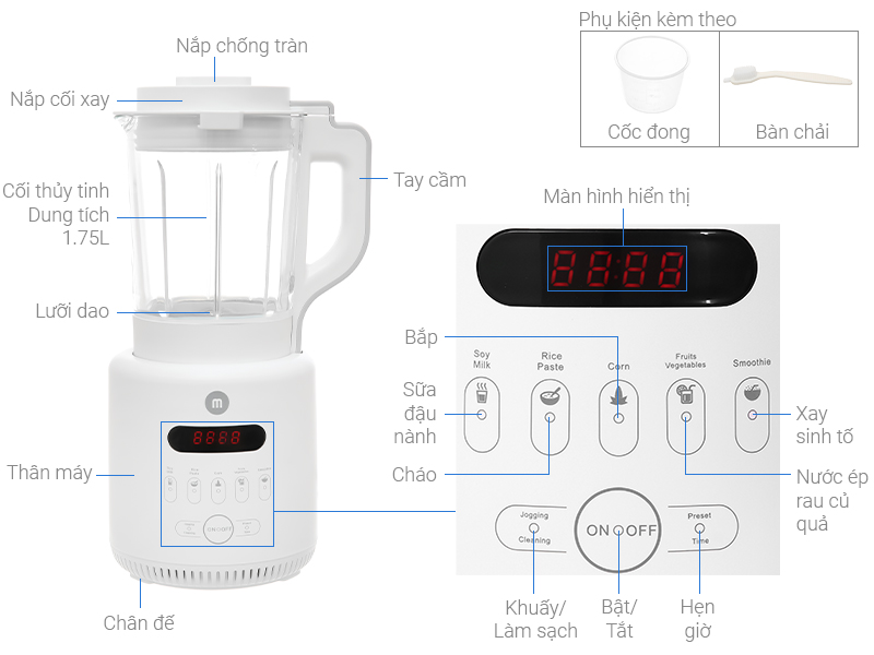 Máy làm sữa hạt đa năng Mishio MK-270