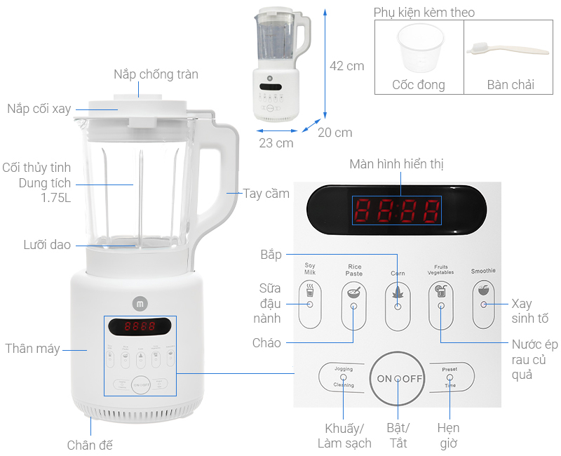 Máy làm sữa hạt đa năng Mishio MK-270