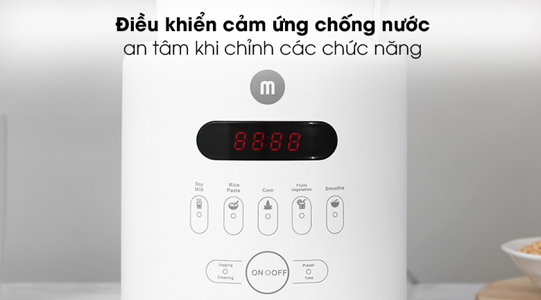Máy làm sữa hạt đa năng Mishio MK-270 - Bảng điều khiển cảm ứng thiết kế chống nước