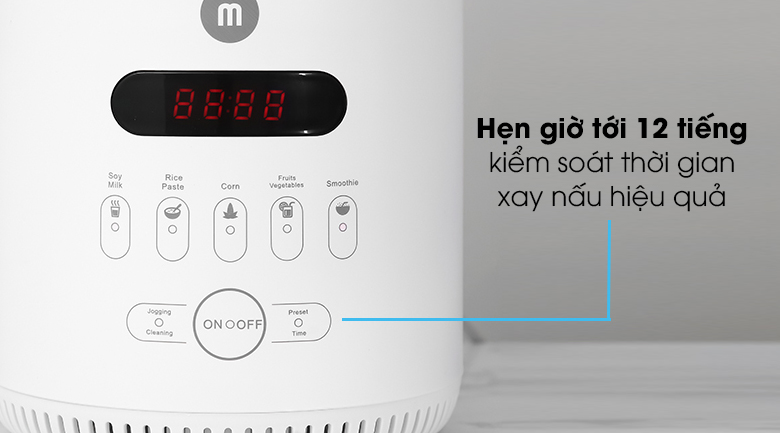 Máy làm sữa hạt đa năng Mishio MK-270 - Hẹn giờ xay, nấu tối đa đến 12 tiếng