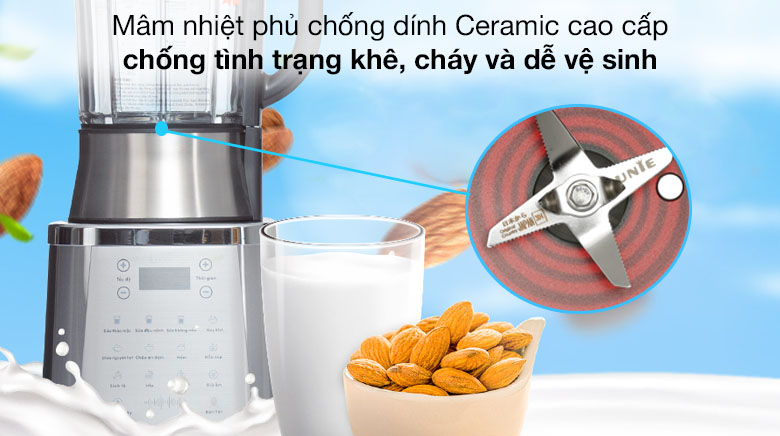 Mâm nhiệt phủ chống dính Ceramic - Máy làm sữa hạt Unie V8S