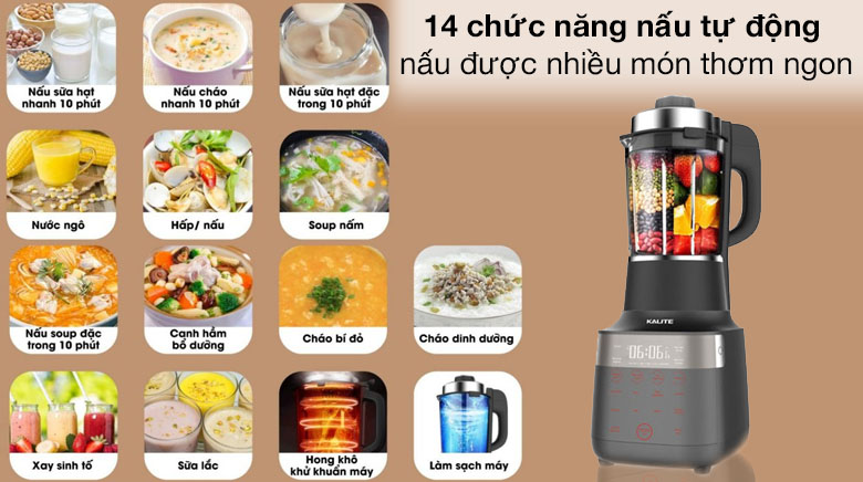 14 chức năng - Máy làm sữa hạt Kalite KL PRO 900