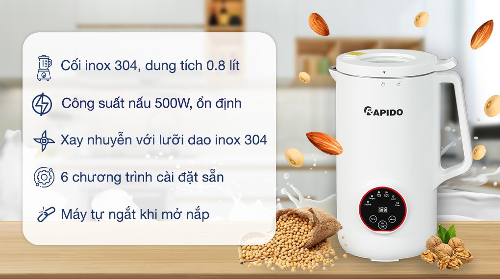 Máy làm sữa hạt Rapido RHB-500D