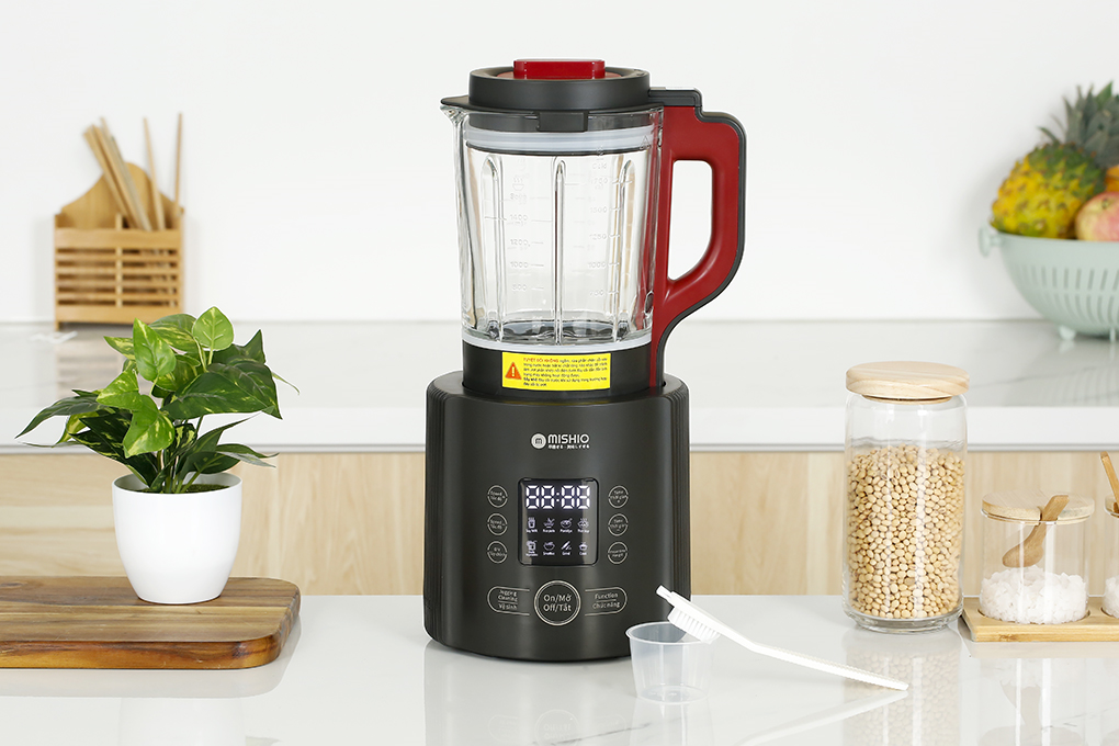 Máy làm sữa hạt đa năng Mishio MK-360 Màu Đen - Đỏ