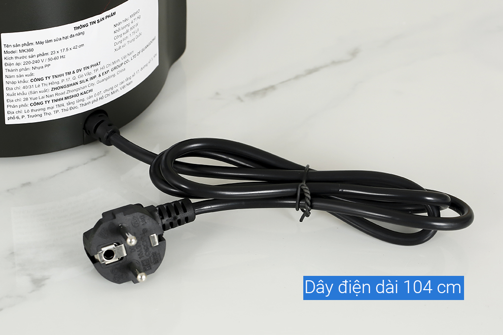 Máy làm sữa hạt đa năng Mishio MK-360 Màu Đen - Đỏ