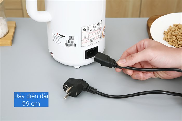 Máy làm sữa hạt đa năng Rapido RHB-500DW trắng Màu Trắng