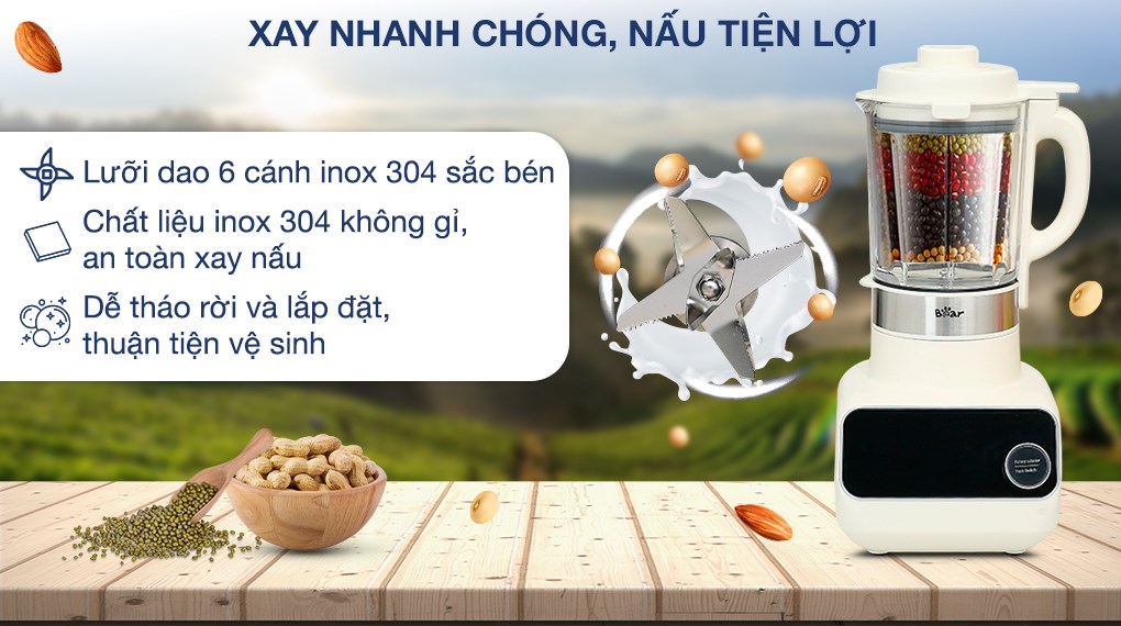 Máy làm sữa hạt đa năng Bear BCB-D17231W