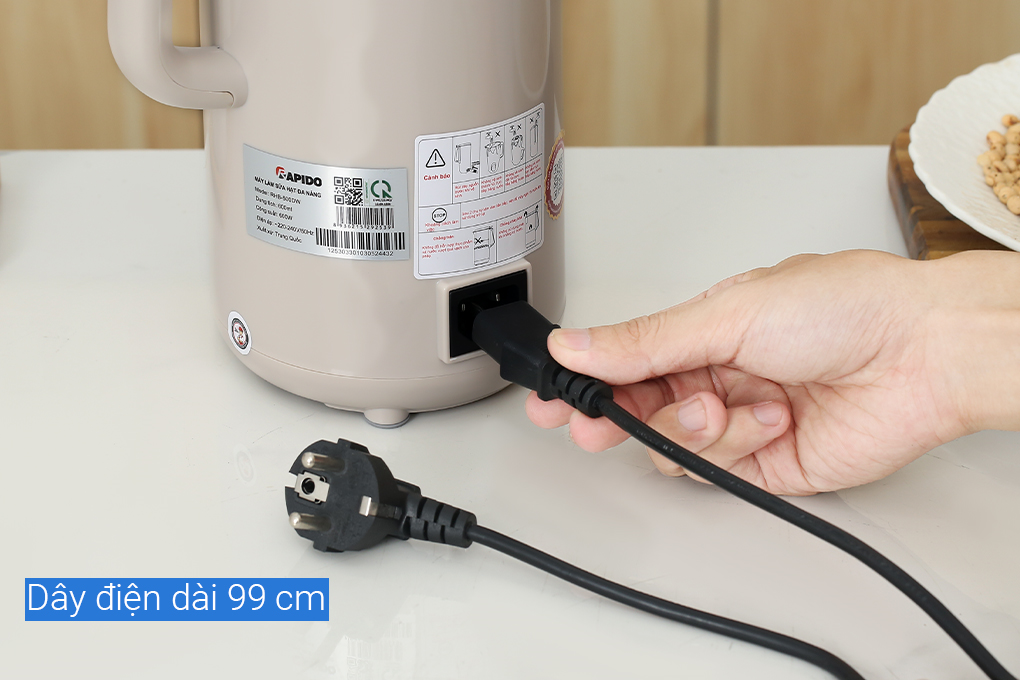 Máy làm sữa hạt đa năng Rapido RHB-500DW xám Màu Xám