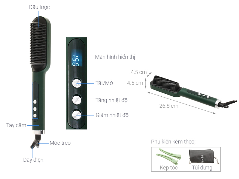 Lược điện chải tóc đa năng K.SKIN KD380K