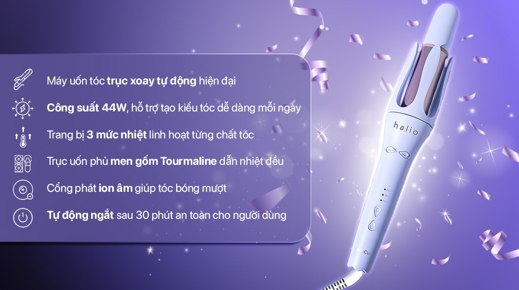 Máy uốn tóc tự động Halio instaCurl Premium Automatic Hair Styler