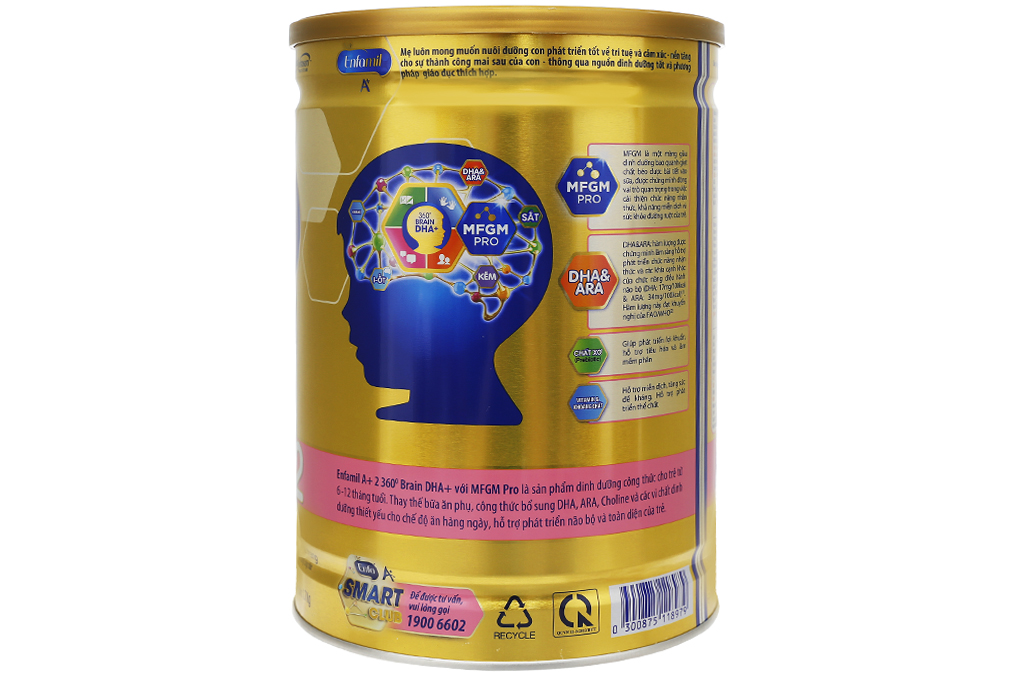 Sữa Bột Enfamil A+ 2 360° Brain DHA+ Với MFGM Pro (cho bé 6-12 tháng) 1700g