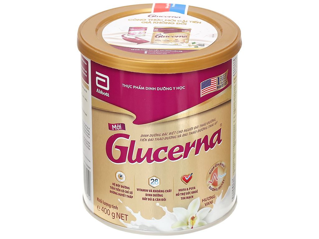 Sữa bột Glucerna vani lon 400g (cho người bệnh tiểu đường) 1