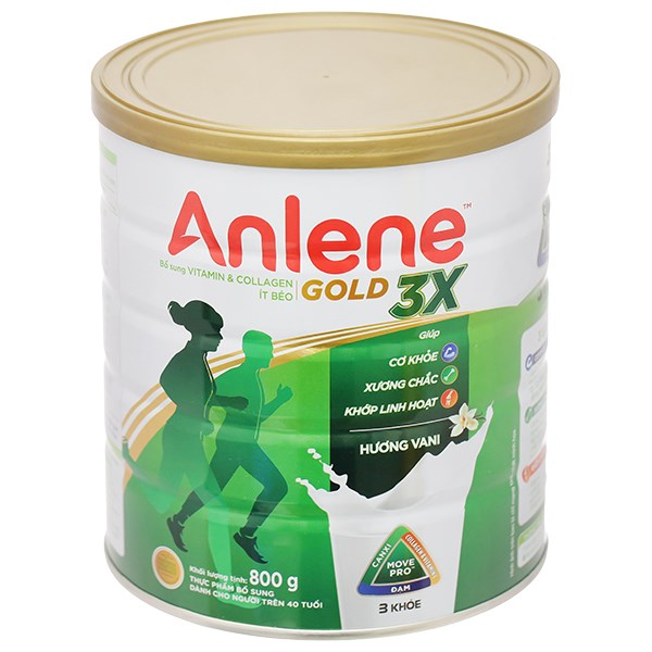 Sữa bột Anlene Gold 3X Hương Vani Trên 40 Lon 800G
