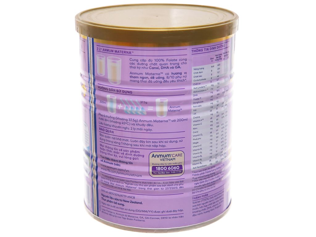 Sữa bột Anmum Materna vani ít béo lon 400g 3