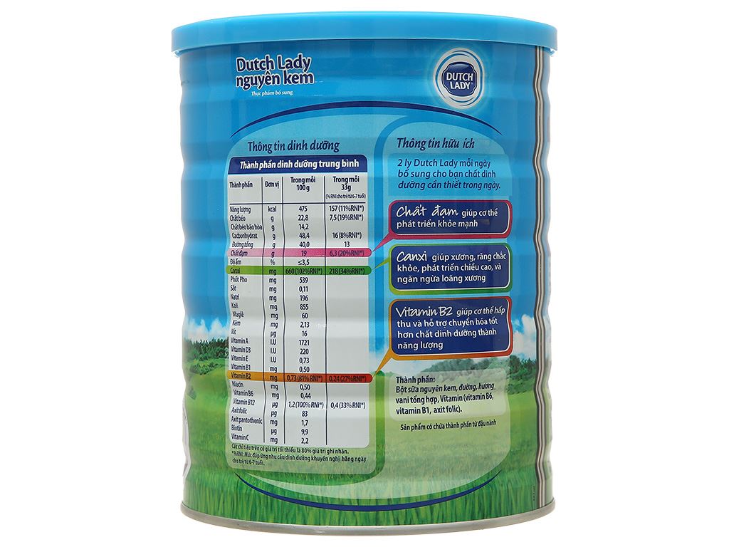 Sữa bột Dutch Lady nguyên kem 900g 4