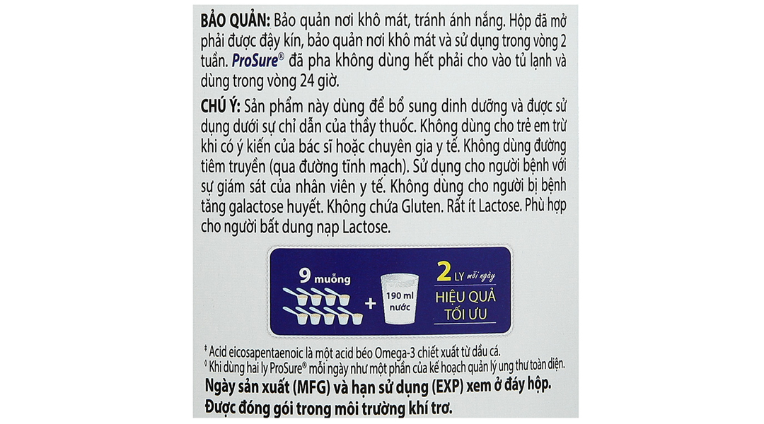 Sữa bột Prosure bổ sung dinh dưỡng cho người sụt cân do bệnh hương vani ...