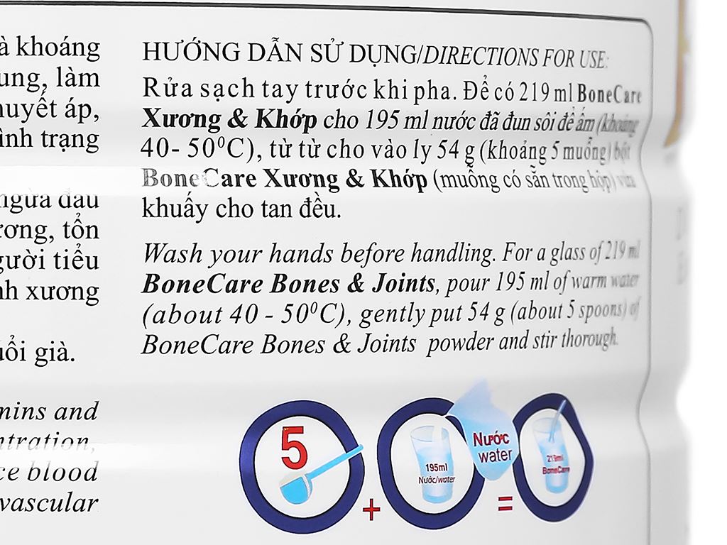Sữa bột Wincofood BoneCare Xương & Khớp hương vani lon 900g 7