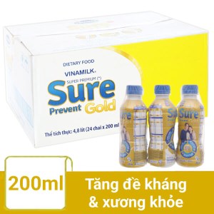 Thùng 24 chai sữa dinh dưỡng pha sẵn Vinamilk Sure Prevent Gold 200ml