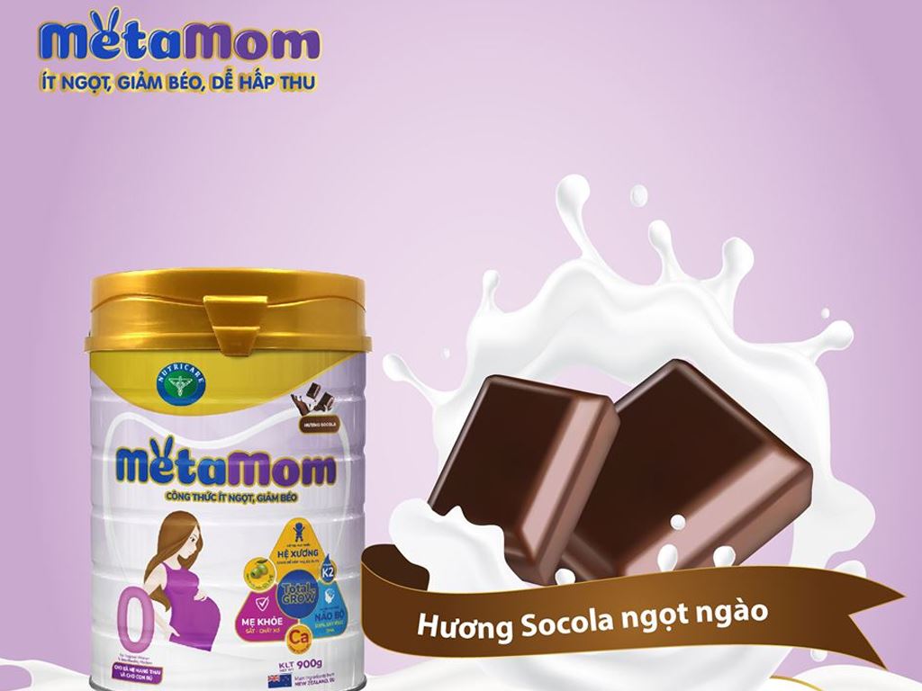 Sữa bột Nutricare MetaMom hương socola lon 900g 2