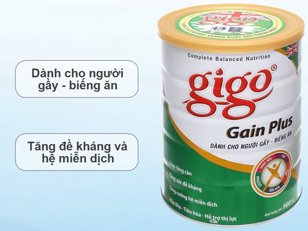 Sữa bột Gigo Gain Plus lon 900g 2