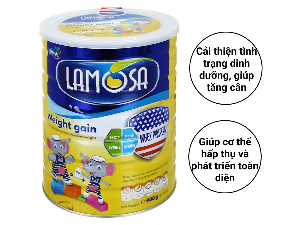 Sữa bột Lamosa Weight Gain lon 900g 2