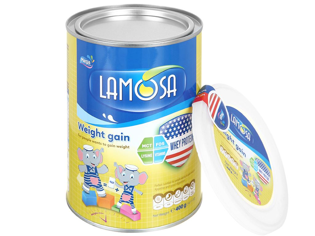 Sữa bột Lamosa Weight Gain lon 400g 6