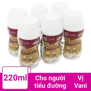 Lốc 6 chai sữa bột pha sẵn Glucerna vani 220ml (cho người tiểu đường)
