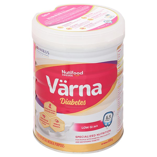 Sữa bột Dinh Dưỡng y Học Varna Diabetes Lon 850g
