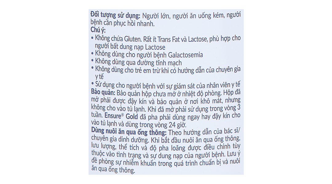 Thực phẩm dinh dưỡng y học: Ensure Gold - 22