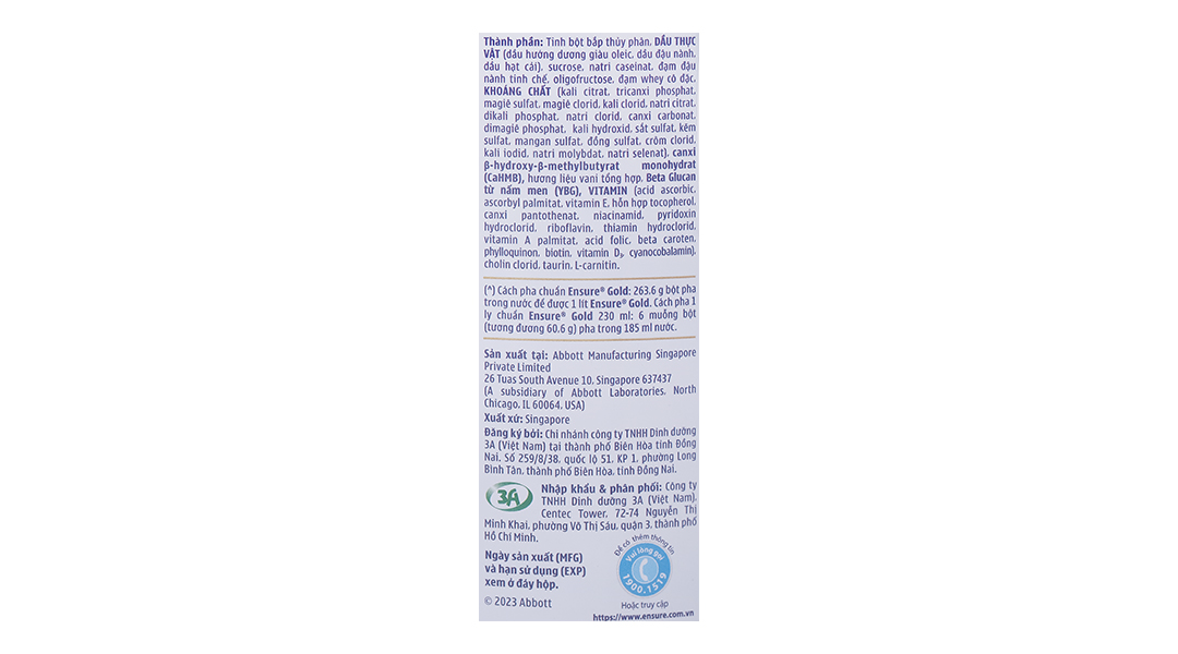 Thực phẩm dinh dưỡng y học: Ensure Gold - 18