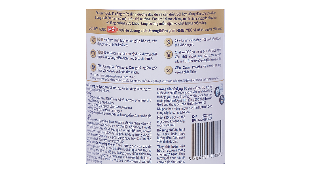Thực phẩm dinh dưỡng y học: Ensure Gold - 20