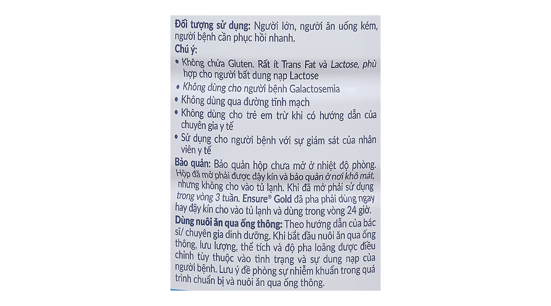 Thực phẩm dinh dưỡng y học: Ensure Gold hương vani ít ngọt - 8