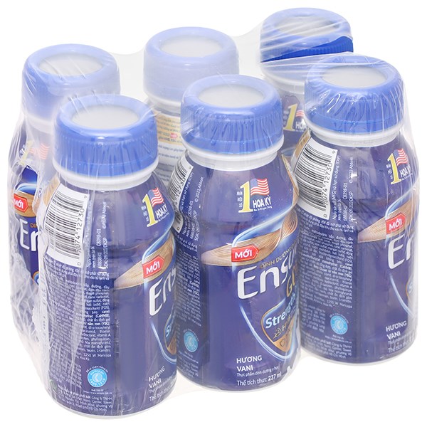 Sữa bột pha sẵn Ensure Gold Strengthpro tăng cường sức khỏe hương vani (6 chai x 237ml)