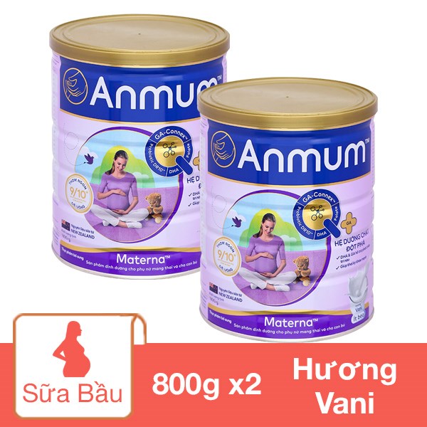 Combo 2 Hộp Sữa Bầu Anmum Materna Hương Vani 800G