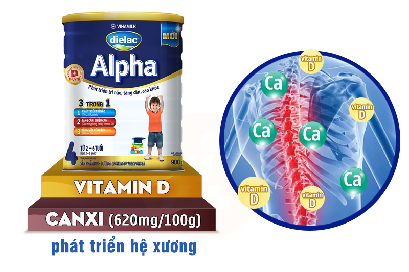 Sữa bột Dielac Alpha 4 900g (cho bé 2-6 tuổi)