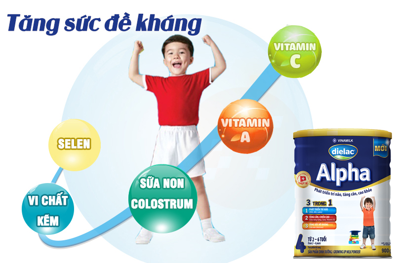 Sữa bột Dielac Alpha 4 900g (cho bé 2-6 tuổi)