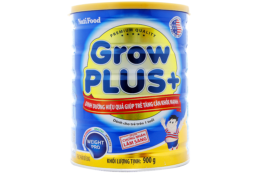 Sữa bột GrowPLUS+ tăng cân khỏe mạnh 900g (bé trên 1 tuổi)