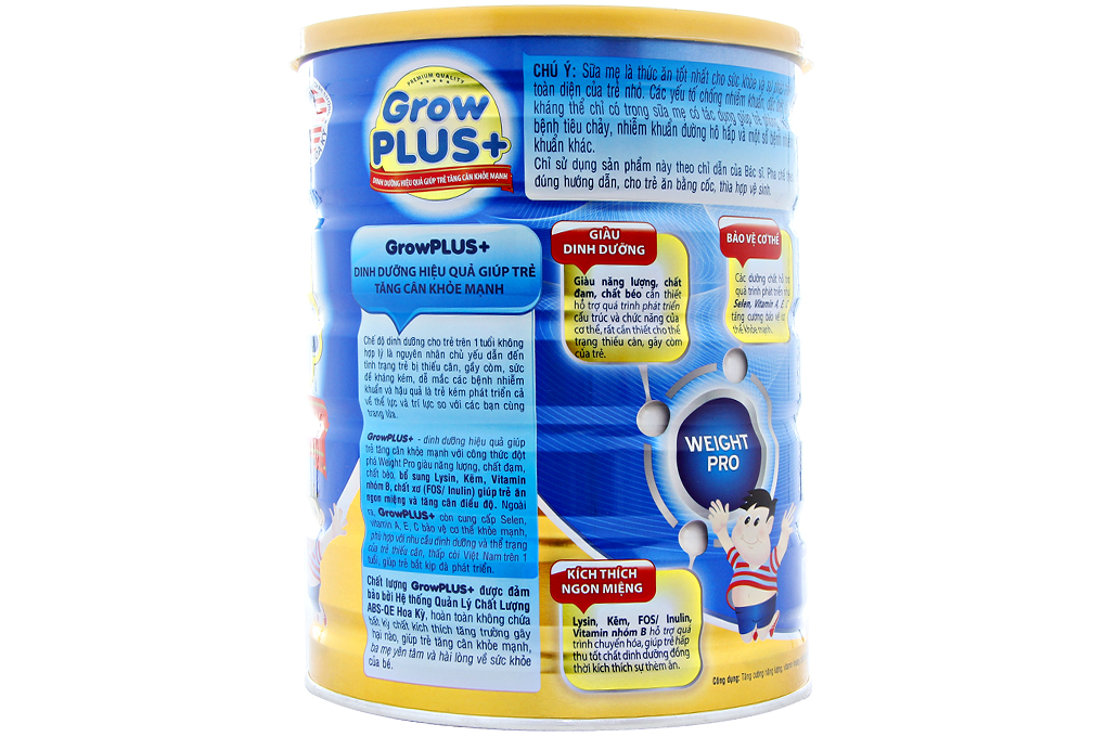 Sữa bột GrowPLUS+ tăng cân khỏe mạnh 900g (bé trên 1 tuổi)