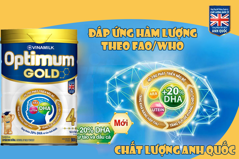 Sữa bột Optimum Gold 4 900g (cho bé 2-6 tuổi)