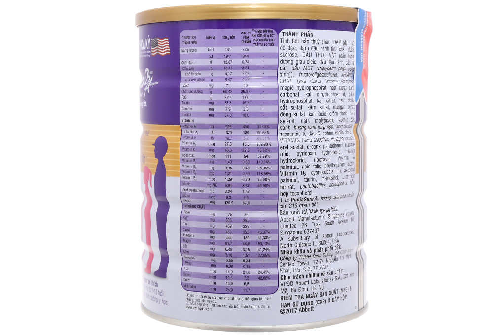 Sữa bột Abbott Pediasure 850g (cho bé từ 1-10 tuổi)