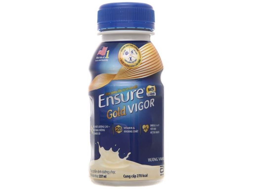 Sữa bột pha sẵn Ensure Gold Vigor vani chai 237ml 6