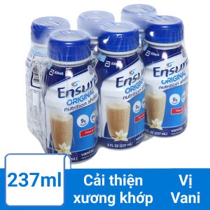 Lốc 6 chai sữa bột pha sẵn Ensure Original vani 237ml