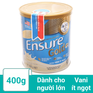 Sữa bột Ensure Gold vani ít ngọt lon 400g (từ 19 tuổi)