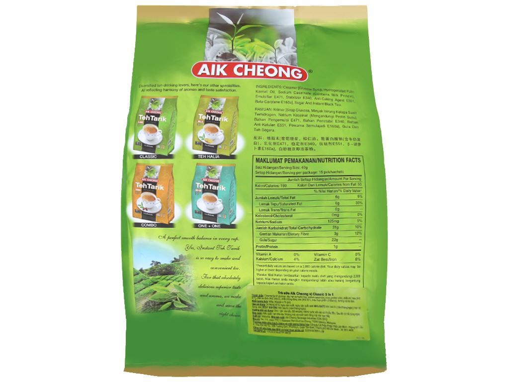 Trà sữa Aik Cheong TehTarik Classic bịch 600g 2