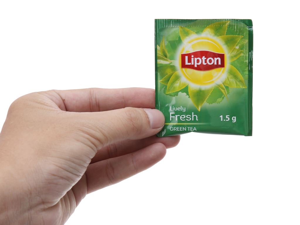 Trà xanh túi lọc Lipton Sống Động Tươi Mới hộp 50 gói